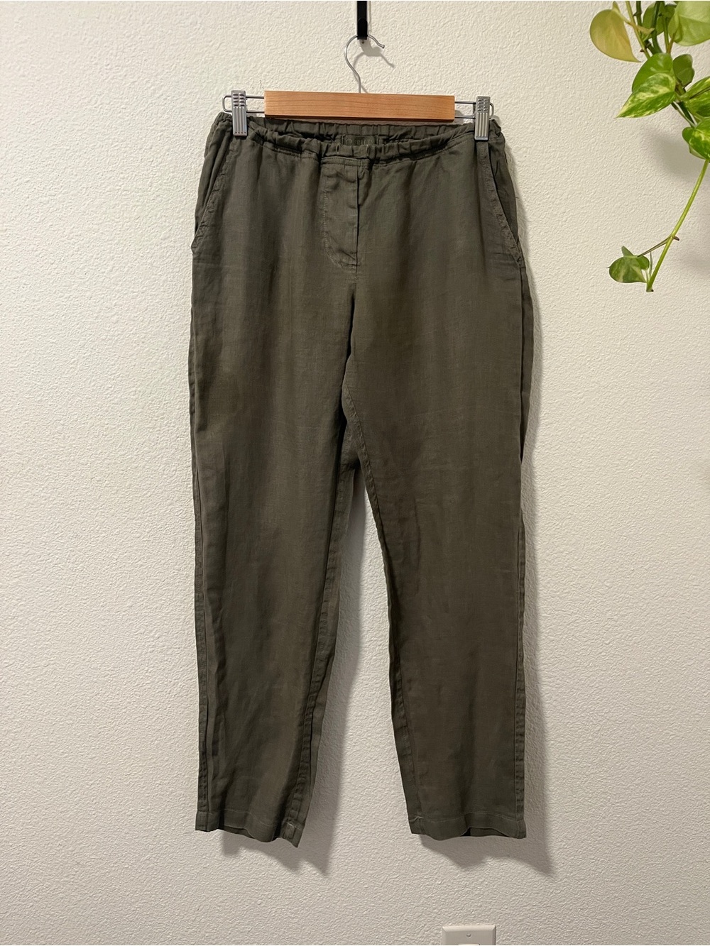 CP Shades 100% Linen Pants in Olive Green sz S
